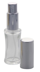 Parfümflakon Zerstäuber, Glas 10ml Flakon für Parfum, Gesichtswasser, leer mit Zerstäuber Silber