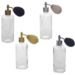 Kosmetex Parfümflakon mit Ballpumpe, Glas 100ml Flakon für Parfum Colognes, leer 