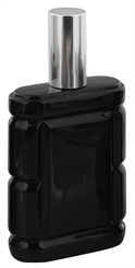 Glasflakon 100ml Schwarz Kosmetex silber Zerstäuber, Parfümzerstäuber 