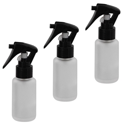 Matt-Glas Sprüh-Flasche 50 ml Kosmetex Milch-Glas transparent mit Sprühkopf Zerstäuber, leer 3 x 50ml
