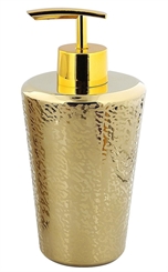Seifenspender Gold Shadow, Porzellan Gold mit 18 Karat vergoldet, Kosmetex Seifen Pumpspender Bad Accessoires 
