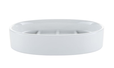 Seifenschale aus weißem Porzellan Kosmetex Garnitur "Pur" f. Bad Accessoires 