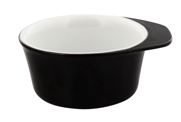 Rasierschale aus Porzellan, Rasier-Seifenschale Schwarz Nero, Aurawerk f. Rasierseife 