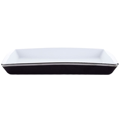 Kammablage Nero, Schwarz mit Silber Platinrand Kosmetex Bad Accessoires Schale, Schmuckschale aus Porzellan Kammschale