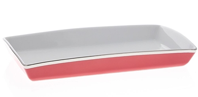 Kammschale aus Porzellan, Rot mit Platin-Dekor Kosmetex Garnitur "Rosso" Bad Accessoires 