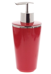 Seifenspender Porzellan, Rot mit Silber-Rand (Platin) Kosmetex "Rosso" Bad Accessoires Lotionspender 
