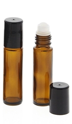 Braunglas Deostick 10ml, Kosmetex leere Roll-on-Flasche mit Deo-Roller zum Selbst befüllen 
