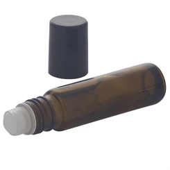 Braunglas Deostick 10ml, Kosmetex Roll-on-Flasche mit Deo-Roller zum Selbst befüllen 