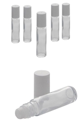 Deostick Flaschen zu 10ml, Kosmetex klare Glas Roll-On, Deo-Roller zum Selbst Befüllen 