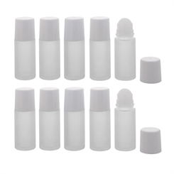 Mattierte leere Deostick Flasche 50ml, Kosmetex Deo-Roller zum Selbst Befüllen, Glas, matt 10 Stück