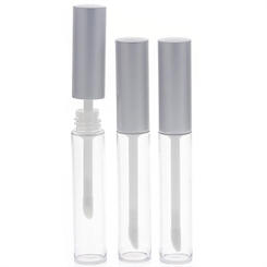 Glasklare Lipgloss Flaschen mit Applikator, Kappe silber Kosmetex Lipgloss-Garnitur DIY, leer, 7ml 