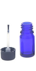 Pinselflasche blau Kosmetex 5ml lichtschützendes Blauglas, Flasche mit Pinsel 1× blau
