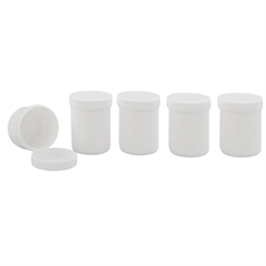 Kosmetex Leere Dose, Kosmetikdose weiß, rund 30gr / 35ml Schraubdose, Kunststoffdose, Cremedose, Kruke, Salbendose 5 x 30gr / 35ml