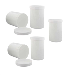 Kosmetex Leere Dose, Kosmetikdose weiß, rund 1000gr / 1250ml Schraubdose, Kunststoffdose, Cremedose, Kruke, Salbendose 