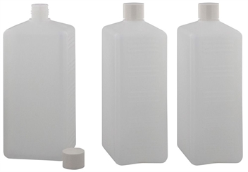 Leere Plastikflaschen, Kunststoff-flaschen Spritzverschluß, Kosmetex Vierkantflasche, eckig 