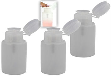 Pump Dispenser zum dosierten Auftragen von Nagellackentferner, Reiniger, Cleaner Pumpflasche, Kosmetex Pumpspender 150 ml 3 Stück