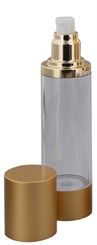 Eleganter Kosmetex Airless Alu 100ml Pumpspender, Gold, Cremespender, Lotion und Gel-Spender zum selbst Befüllen 