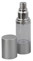 Kosmetex Airless Alu Zerstäuber 50ml, Silber Aluminium Parfümflakon, Pump-Sprühkopf zum selbst Befüllen 
