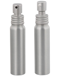 Aluminium-Flasche, Pump-Zerstäuber, Lotion-spender Alu Kosmetex Sprühflasche leer, 35 ml, bruchsicher, rund 