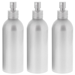 Aluminium-Flasche, Gel Lotion Spender, Pumpspender, 200ml Kosmetex, Alu bruchsicher, rund 3× 200 ml Lotion Spender