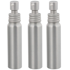 Aluminium-Flasche, Gel Lotion Spender, Pumpspender, 35 ml Kosmetex, Alu bruchsicher, rund 3× 35 ml Lotion Spender