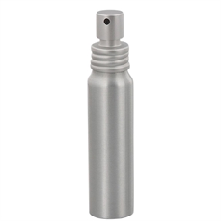 Aluminium-Flasche, Pump-Zerstäuber, Alu Sprühflasche leer, 35 ml Kosmetex, bruchsicher, rund 