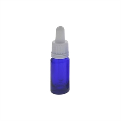 Kosmetex Blauglasflasche mit Pipette, leere blaue Glasflasche, Pipettenflasche mit kompletter Pipettenmontur. 