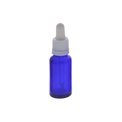 Kosmetex Blauglasflasche mit Pipette, leere blaue Glasflasche, Pipettenflasche mit kompletter Pipettenmontur. 