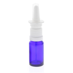 Leere Blauglas Nasenspray-Flasche 10ml mit Fingerzerstäuber, Kosmetex Glas Nasenzerstäuber Vaporizer Nasensprühflasche 