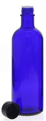 Blauglas, Flasche m. ausgießer, Gießring, leer Kosmetex-Flakon, leer, 200 ml 