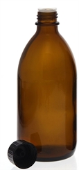 Braunglas, Flasche m. ausgießer, Gießring, leer Kosmetex-Flakon, leer, 250 ml 