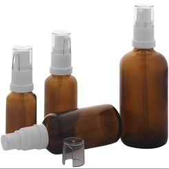 Gelspender aus Braunglas, Kosmetex Gelpumper für lichtempfindliche Lotionen, Gele 