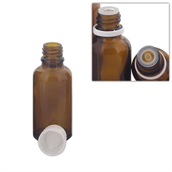 Kosmetex Braunglas Flasche mit Tropfer DIN 18 Gewinde, Tropfflasche 30 ml 