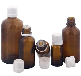 Kosmetex Braunglas Flasche für Tropfen, mit Tropfer DIN 18 Gewinde, Tropfflasche 