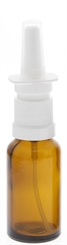 Leere Nasenspray-Flasche mit Fingerzerstäuber Kosmetex Sprühflasche Braunglas Vaporizer, 20ml 