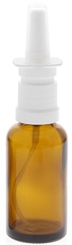 Leere Nasenzerstäuber Nasenspray-Flasche mit Fingerzerstäuber Kosmetex Sprühflasche Braunglas Vaporizer, 30ml 