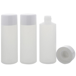 Kosmetex leere Flasche 200ml, mit Tropfverschluss, Spritzeinsatz für Flüssigkeiten, halbtransparent Plastik, Deckel weiß, 3 Stück 3× 200 ml