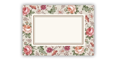 50x Rosen Rahmen Etikett 5.2 x 7.4 cm Kosmetex Aufkleber für Flaschen, Dosen, Beschriftung für Kosmetik, Parfüm, Aroma, Öl 