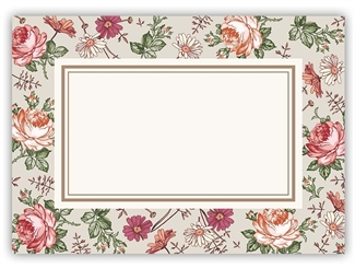 50x Rosen Rahmen Etikett 7.4 x 10.5 cm Kosmetex Aufkleber für Flaschen, Dosen, Beschriftung für Kosmetik, Parfüm, Aroma, Öl 