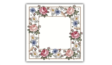 50x Rosen Etikett 5 x 5 cm Kosmetex Aufkleber für Flaschen, Dosen, Beschriftung für Kosmetik, Parfüm, Aroma, Öl 
