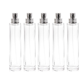 Parfüm-Zerstäuber, 15 ml Glas-Flakon für Parfum Kosmetex silber Aluminium-Zerstäuber, leer 5x 15ml Silber