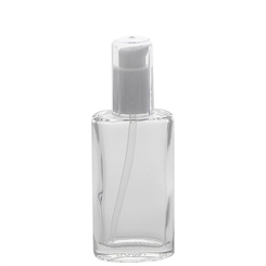 Ovaler Kosmetex Klarglas Gelspender aus klarem Glas Flakon 