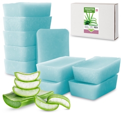 Kosmetex Paraffin-wachs, Paraffinbad Wachs mit niedrigeren Schmelzpunkt mit Aloe Vera Extrakt 10x 500ml Aloe Vera