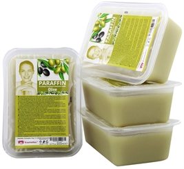 Kosmetex Paraffin-wachs Olive, Paraffinbad Wachs mit niedrigeren Schmelzpunkt 4x 500ml