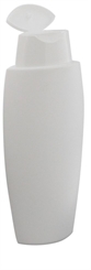 Ovale leere Shampoo-Flaschen Weiß 250ml, Klappdeckel Kosmetex, zum Befüllen mit Gel, Lotion, Duschflasche 