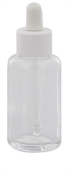 Klarglasflasche m. Pipette, Pipettenflasche m. Pipettenmontur Kosmetex Glasflasche, leer, 50 ml 