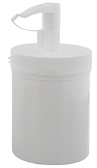 Creme-Pumpspender 1000ml/ 1 Liter, leere weiße Dose mit Kosmetex Pumper 