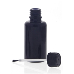 Pinselflasche aus stark lichtschützenden Glas-Flasche Violettglas mit Pinsel. Lichtschutzglas mit Pinsel, Kosmetex 