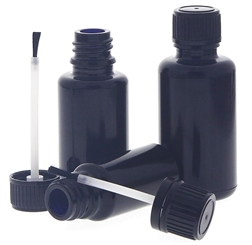 Pinselflaschen aus stark lichtschützenden Glas-Flasche Violettglas. Lichtschutzglas mit Pinsel, Kosmetex 
