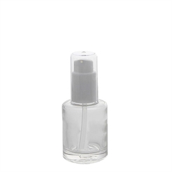 Runde Kosmetex Glas Flakon mit Pumper, Gelspender, Pumpflasche, Gel Lotion Spender 20 ml